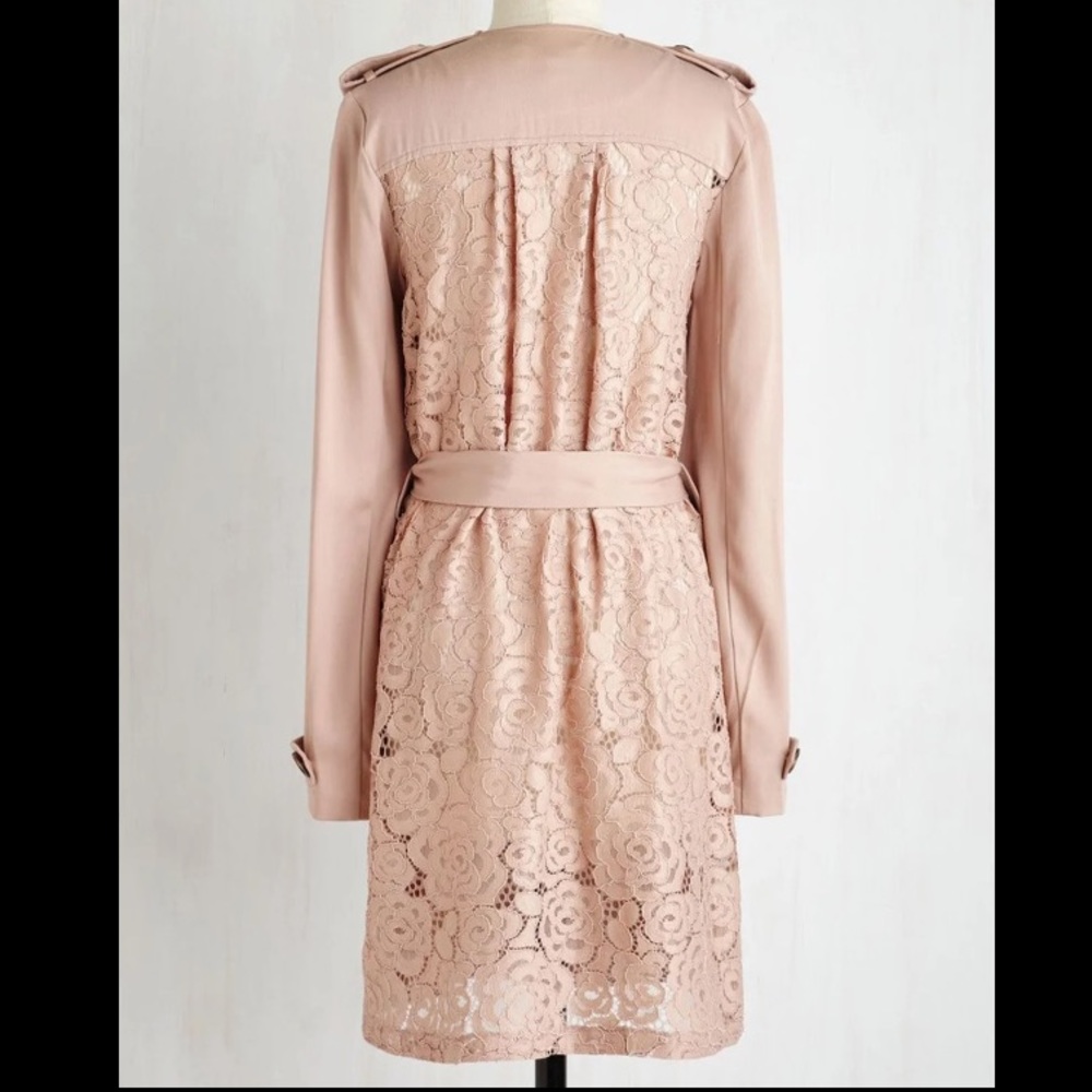 Modcloth Trench Twist Lace Trench Coat